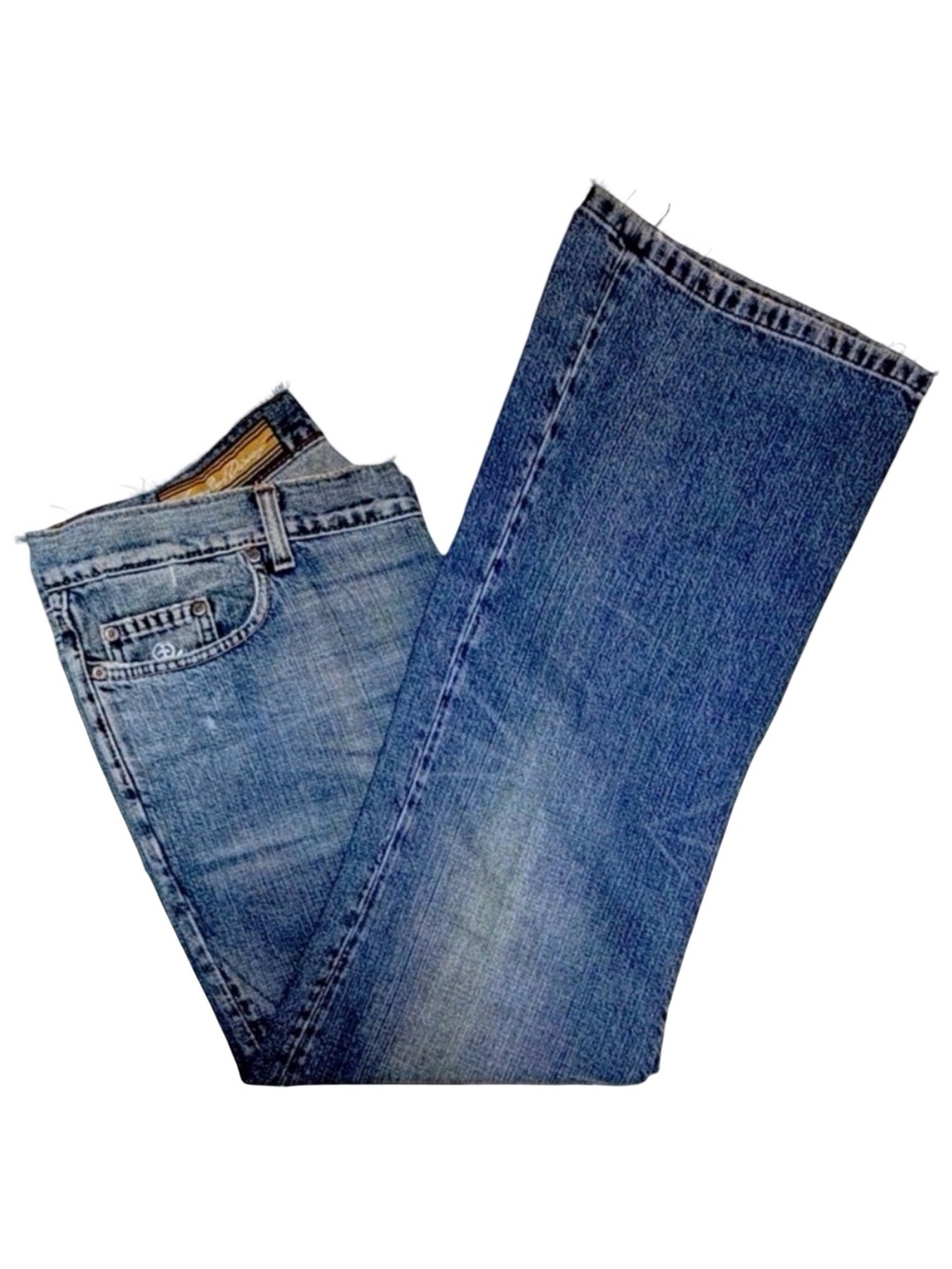 Jean Paul Da’mage Men’s Western-Style Boot-Cut Jeans. Medium-Blue. 38 x 32